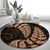 Brown New Zealand Paisley Silver Fern Round Carpet Aotearoa Maori LT14 - Polynesian Pride