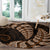 Brown New Zealand Paisley Silver Fern Round Carpet Aotearoa Maori LT14 - Polynesian Pride