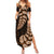 Brown New Zealand Paisley Silver Fern Summer Maxi Dress Aotearoa Maori LT14 Women Brown - Polynesian Pride