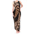 Brown New Zealand Paisley Silver Fern Tank Maxi Dress Aotearoa Maori LT14 Women Brown - Polynesian Pride