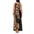 Brown New Zealand Paisley Silver Fern Tank Maxi Dress Aotearoa Maori LT14 - Polynesian Pride