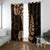 Brown New Zealand Paisley Silver Fern Window Curtain Aotearoa Maori LT14 With Grommets Brown - Polynesian Pride