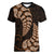 Brown New Zealand Paisley Silver Fern Women V Neck T Shirt Aotearoa Maori LT14 Female Brown - Polynesian Pride