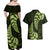 Green New Zealand Paisley Silver Fern Couples Matching Off Shoulder Maxi Dress and Hawaiian Shirt Aotearoa Maori LT14 - Polynesian Pride