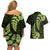 Green New Zealand Paisley Silver Fern Couples Matching Off Shoulder Short Dress and Hawaiian Shirt Aotearoa Maori LT14 - Polynesian Pride