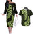 Green New Zealand Paisley Silver Fern Couples Matching Off The Shoulder Long Sleeve Dress and Hawaiian Shirt Aotearoa Maori LT14 Green - Polynesian Pride