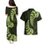 Green New Zealand Paisley Silver Fern Couples Matching Puletasi Dress and Hawaiian Shirt Aotearoa Maori LT14 - Polynesian Pride