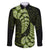 Green New Zealand Paisley Silver Fern Family Matching Mermaid Dress and Hawaiian Shirt Aotearoa Maori LT14 Dad's Shirt - Long Sleeve Green - Polynesian Pride