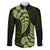 Green New Zealand Paisley Silver Fern Family Matching Puletasi Dress and Hawaiian Shirt Aotearoa Maori LT14 Dad's Shirt - Long Sleeve Green - Polynesian Pride