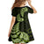 Green New Zealand Paisley Silver Fern Kid Short Sleeve Dress Aotearoa Maori LT14 - Polynesian Pride