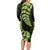 Green New Zealand Paisley Silver Fern Long Sleeve Bodycon Dress Aotearoa Maori LT14 - Polynesian Pride