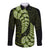 Green New Zealand Paisley Silver Fern Long Sleeve Button Shirt Aotearoa Maori LT14 Unisex Green - Polynesian Pride