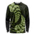 Green New Zealand Paisley Silver Fern Long Sleeve Shirt Aotearoa Maori LT14 Unisex Green - Polynesian Pride