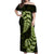 Green New Zealand Paisley Silver Fern Off Shoulder Maxi Dress Aotearoa Maori LT14 Women Green - Polynesian Pride