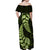 Green New Zealand Paisley Silver Fern Off Shoulder Maxi Dress Aotearoa Maori LT14 - Polynesian Pride