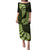 Green New Zealand Paisley Silver Fern Puletasi Aotearoa Maori LT14 Long Dress Green - Polynesian Pride