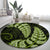 Green New Zealand Paisley Silver Fern Round Carpet Aotearoa Maori LT14 - Polynesian Pride