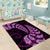 Purple New Zealand Paisley Silver Fern Area Rug Aotearoa Maori LT14 - Polynesian Pride