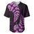 Purple New Zealand Paisley Silver Fern Baseball Jersey Aotearoa Maori LT14 Purple - Polynesian Pride