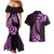 Purple New Zealand Paisley Silver Fern Couples Matching Mermaid Dress and Hawaiian Shirt Aotearoa Maori LT14 - Polynesian Pride