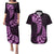 Purple New Zealand Paisley Silver Fern Couples Matching Puletasi Dress and Hawaiian Shirt Aotearoa Maori LT14 Purple - Polynesian Pride