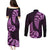 Purple New Zealand Paisley Silver Fern Couples Matching Puletasi Dress and Long Sleeve Button Shirt Aotearoa Maori LT14 - Polynesian Pride