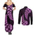 Purple New Zealand Paisley Silver Fern Couples Matching Summer Maxi Dress and Long Sleeve Button Shirt Aotearoa Maori LT14 - Polynesian Pride