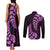 Purple New Zealand Paisley Silver Fern Couples Matching Tank Maxi Dress and Long Sleeve Button Shirt Aotearoa Maori LT14 - Polynesian Pride