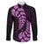 Purple New Zealand Paisley Silver Fern Family Matching Mermaid Dress and Hawaiian Shirt Aotearoa Maori LT14 Dad's Shirt - Long Sleeve Purple - Polynesian Pride