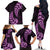 Purple New Zealand Paisley Silver Fern Family Matching Off Shoulder Long Sleeve Dress and Hawaiian Shirt Aotearoa Maori LT14 - Polynesian Pride