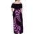 Purple New Zealand Paisley Silver Fern Family Matching Off Shoulder Maxi Dress and Hawaiian Shirt Aotearoa Maori LT14 - Polynesian Pride