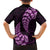 Purple New Zealand Paisley Silver Fern Family Matching Short Sleeve Bodycon Dress and Hawaiian Shirt Aotearoa Maori LT14 - Polynesian Pride