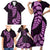 Purple New Zealand Paisley Silver Fern Family Matching Short Sleeve Bodycon Dress and Hawaiian Shirt Aotearoa Maori LT14 - Polynesian Pride