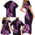 Purple New Zealand Paisley Silver Fern Family Matching Short Sleeve Bodycon Dress and Hawaiian Shirt Aotearoa Maori LT14 - Polynesian Pride