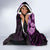 Purple New Zealand Paisley Silver Fern Hooded Blanket Aotearoa Maori LT14 - Polynesian Pride