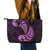 Purple New Zealand Paisley Silver Fern Leather Tote Bag Aotearoa Maori LT14 - Polynesian Pride