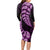 Purple New Zealand Paisley Silver Fern Long Sleeve Bodycon Dress Aotearoa Maori LT14 - Polynesian Pride