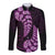 Purple New Zealand Paisley Silver Fern Long Sleeve Button Shirt Aotearoa Maori LT14 Unisex Purple - Polynesian Pride