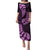 Purple New Zealand Paisley Silver Fern Puletasi Aotearoa Maori LT14 Long Dress Purple - Polynesian Pride