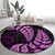 Purple New Zealand Paisley Silver Fern Round Carpet Aotearoa Maori LT14 - Polynesian Pride