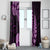 Purple New Zealand Paisley Silver Fern Window Curtain Aotearoa Maori LT14 - Polynesian Pride