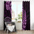 Purple New Zealand Paisley Silver Fern Window Curtain Aotearoa Maori LT14 - Polynesian Pride