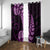 Purple New Zealand Paisley Silver Fern Window Curtain Aotearoa Maori LT14 With Grommets Purple - Polynesian Pride