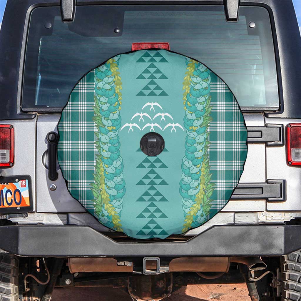 Teal Palaka Hawaii Iwa Bird Spare Tire Cover Hawaiian Kakau Jade Vine Lei LT14 Teal - Polynesian Pride