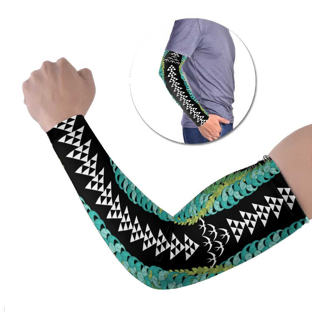 Black Palaka Hawaii Iwa Bird Arm Sleeves Hawaiian Kakau Jade Vine Lei LT14 Set of 2 Black - Polynesian Pride