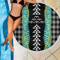 Black Palaka Hawaii Iwa Bird Beach Blanket Hawaiian Kakau Jade Vine Lei LT14 - Polynesian Pride