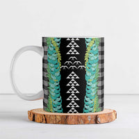 Black Palaka Hawaii Iwa Bird Ceramic Mug Hawaiian Kakau Jade Vine Lei LT14 Black - Polynesian Pride