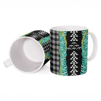 Black Palaka Hawaii Iwa Bird Ceramic Mug Hawaiian Kakau Jade Vine Lei LT14 - Polynesian Pride