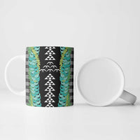 Black Palaka Hawaii Iwa Bird Ceramic Mug Hawaiian Kakau Jade Vine Lei LT14 - Polynesian Pride