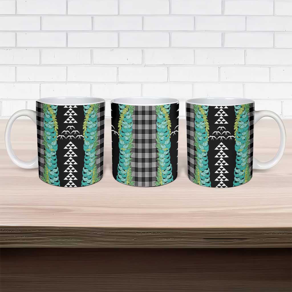 Black Palaka Hawaii Iwa Bird Ceramic Mug Hawaiian Kakau Jade Vine Lei LT14 - Polynesian Pride
